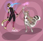 4_toes 5_fingers anthro biped breasts clothed clothing duo feet female fingers male smile toes kittydee alexandra_(baronvondrachen) ash_(ashkelling) felid feline leopard mammal pantherine 2023 dated digital_media_(artwork) hi_res