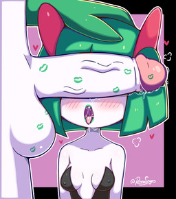 balls biped black_clothing blush breasts clothed clothing duo female genitals green_hair green_lips green_lipstick green_lipstick_mark hair kiss_mark lips lipstick lipstick_on_penis makeup male male/female nipple_outline not_furry penis penis_covering_eyes simple_background thick_thighs tongue tongue_out vein veiny_penis white_body renaspyro can't_see_the_haters nintendo pokemon generation_3_pokemon humanoid kirlia pokemon_(species) 2025 digital_media_(artwork) hi_res meme