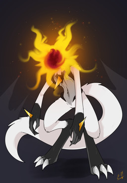 anthro blood bodily_fluids burning creepy fire fur long_arms long_limbs male scar spikes spikes_(anatomy) e-01 elden_ring fromsoftware nintendo pokemon canid canine canis generation_4_pokemon lucario mammal pokemon_(species) absurd_res digital_media_(artwork) hi_res