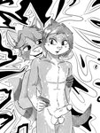 duo genitals hand_holding hug male male/male penis psychedelic sex shy smile thigh_sex dengus-pengus ailurid lagomorph leporid mammal rabbit red_panda 3:4 comic hi_res monochrome