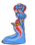 apode big_breasts breasts female jewelry legless markings nipples non-mammal_breasts non-mammal_nipples serpentine serpentoid smile solo thick_thighs blackbetty draconcopode naga reptile scalie snake hi_res