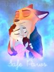 abstract_background anthro black_nose bracelet clothed clothing dipstick_ears duo ear_markings ears_down eyes_closed fanfiction female fur grey_body grey_fur hug jewelry male multicolored_ears orange_body orange_fur pink_nose pivoted_ears romantic romantic_couple text thewinterbunny disney zootopia judy_hopps nick_wilde canid canine fox lagomorph leporid mammal rabbit red_fox true_fox 2017 3:4 digital_drawing_(artwork) digital_media_(artwork) english_text hi_res watermark