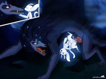 3_fingers abdominal_bulge animal_genitalia animal_penis antennae_(anatomy) anthro anthro_on_feral anthro_penetrated bestiality black_eyes black_nose blue_body blue_nose blue_tongue blush blush_lines bodily_fluids breasts canine_genitalia canine_penis claws clitoris cum cum_from_vagina cum_in_vagina cum_inside cum_splatter dark_body detailed_background dominant dominant_feral dominant_male duo ejaculation eyelashes eyes_closed female female_on_feral female_penetrated feral feral_penetrating feral_penetrating_anthro feral_penetrating_female fingers floppy_ears forest from_front_position fucked_silly fur genital_fluids genitals glowing grass half-closed_eyes hand_on_belly hand_on_head happy happy_sex hooves huge_penetration kissing knot larger_dom larger_male leaking_cum looking_pleasured lying male male/female male_on_anthro male_penetrating male_penetrating_anthro male_penetrating_female motion_lines multicolored_body multicolored_fur narrowed_eyes navel night on_back open_mouth orgasm penetration penile penile_penetration penis penis_in_vagina plant pupils red_penis red_tongue rock rough_sex sex size_difference smaller_female smaller_penetrated smile smoke spread_legs spreading submissive submissive_anthro submissive_female tears tears_of_pleasure teeth tongue tongue_out tree vaginal vaginal_fluids vaginal_penetration vulva white_body white_eyes white_pupils yellow_teeth whitecrocus microsoft ori_(series) xbox_game_studios howl_(ori) ori_(ori) canid canine canis guardian_spirit mammal wolf 2023 4:3 digital_media_(artwork) hi_res signature