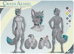 2023 anthro anus artist_logo artist_name balls barbell_piercing bent_over blue_hair butt canid canine canis choker circular_barbell_piercing crash_azarel_(character) dated dipstick_tail ear_piercing ear_ring erection facial_piercing featureless_crotch foreskin front_view fur genitals glistening glistening_eyes grey_balls grey_body grey_fur grey_hair grey_penis hair herpestid hi_res humanoid_genitalia humanoid_penis hybrid jewelry logo looking_at_viewer male mammal markings model_sheet mongoose multicolored_hair necklace nose_piercing nude open_mouth penis piercing rear_view red_anus red_tongue ring_piercing septum_circular_barbell septum_piercing simple_background solo standing tail tail_markings tongue two_tone_hair vesper_art wolf yellow_eyes