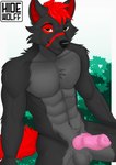 animal_genitalia animal_penis anthro balls black_body canine_genitalia canine_penis erection fur genitals grey_body grey_fur hair knot looking_at_viewer male nude penis red_body red_fur sheath simple_background solo tail hidewolff fury_(furythewolf) furythewolf canid canine canis mammal wolf hi_res unavailable_at_source