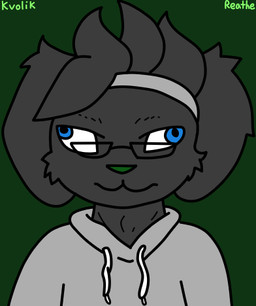 anthro black_eyewear black_glasses blue_eyes clothing derp_eyes eyewear front_view glasses green_background green_nose grey_body grey_clothing grey_ears grey_hair grey_hoodie grey_topwear hair hoodie male simple_background solo text topwear kvolik reathe nintendo pokemon reathe_(character) generation_8_pokemon lagomorph leporid mammal pokemon_(species) rabbit raboot 2026 artist_name colored digital_media_(artwork) flat_colors low_res