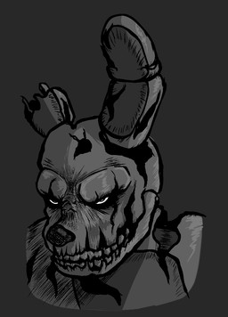 angry anthro black_nose grey_background long_ears looking_at_viewer machine male simple_background solo teeth wire withered nanodude78 five_nights_at_freddy's five_nights_at_freddy's_3 scottgames springtrap_(fnaf) animatronic lagomorph leporid mammal rabbit robot 2024 bust_portrait digital_media_(artwork) greyscale hi_res monochrome portrait