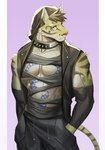 abs anthro clothed clothing countershading fur male muscular muscular_anthro muscular_male pecs solo spots tattoo tokuni nekojishi studio_klondike likulau clouded_leopard deity felid feline mammal pantherine 2021 absurd_res hi_res