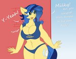 anthro breasts clothing cutie_mark female freckles solo swimwear codras xwoofyhoundx hasbro my_little_pony fan_character milky_way_(flash_equestria) equid equine horse mammal