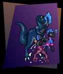 3_fingers 3_toes anal anthro arm_feathers balls big_breasts big_butt big_tail black_body blep blue_body blue_countershading bodily_fluids bra breasts butt choker claws clothing collar countershading cum cum_in_ass cum_inside cum_on_ground cumshot duo ejaculation facial_markings feathers feet female female_on_feral feral finger_claws fingers genital_fluids genitals glistening glistening_body glistening_bra glistening_choker glistening_clothing glistening_jewelry glistening_legwear glistening_lingerie glistening_necklace glistening_stockings glistening_underwear glowing glowing_body glowing_claws glowing_feathers glowing_hair hair head_feathers head_markings holding_tail jewelry leaking_cum legwear lingerie male male/female markings necklace neckwear non-mammal_breasts paws penis scaled_body scales shocked sickle_claw simple_background size_difference stockings striped_arms striped_back striped_body striped_face striped_legs striped_markings striped_neck striped_tail stripes surprised_expression sweat sweatdrop tail tail_feathers tail_grab tail_markings toe_claws toes tongue tongue_out torn_clothing torn_legwear torn_stockings translucent translucent_clothing translucent_legwear translucent_stockings underwear janek5 ciello_(jurassicscales) midnight_the_raptoress anthrosaur dinosaur dromaeosaurid feathered_dinosaur feathered_scalie prehistoric_species reptile scalie theropod velociraptor absurd_res hi_res