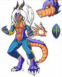 abs anthro biceps biped clothed clothing d'charma feet front_view hair male muscular muscular_anthro muscular_male pecs simple_background solo standing tail white_background harmonydescent mythology cyrus canid canine dragon mammal mythological_creature mythological_scalie scalie 2017 hi_res