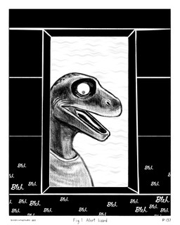 anthro bleh border clothing forked_tongue grunting horrified looking_down male open_mouth shirt solo stone_wall tongue topwear wall_(structure) white_clothing white_shirt white_topwear window sharkinthepark komo_(sharkinthepark) komodo_dragon lizard monitor_lizard reptile scalie 2025 4:5 absurd_res comic greyscale hi_res monochrome