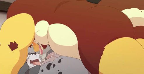 anal anal_penetration anthro arm_tuft ball_tuft balls balls_deep barazoku belly black_spots blush bodily_fluids brown_body brown_fur dominant dominant_male duo eagle_position elbow_tuft from_front_position fur genital_fluids genitals grey_body grey_fur grinding holding_both_legs holding_legs_up inside looking_at_another looking_at_partner looking_pleasured lying male male/male missionary_position nude nude_anthro nude_male on_back penetration penis pillow pubes saliva saliva_string sex side_view spots sweat sweatdrop tongue tongue_out tuft vein veiny_penis white_body yellow_body beartouma_0517 mythology note_raygun dragon felid furred_dragon furred_scalie mammal mythological_creature mythological_scalie pantherine scalie snow_leopard 2023 2d_animation animated short_playtime video