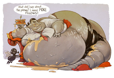 anthro belly big_belly black_hair bottomwear clothing dialogue double_chin duo food footwear furniture grease hair jacket love_handle male moobs morbidly_obese necktie obese overweight pants pillow rumbling_stomach sandwich_(food) shirt shoes sofa tail text topwear torn_clothing wide_hips daddyzagur disney star_vs._the_forces_of_evil toffee_(svtfoe) arthropod lizard reptile scalie septarian 2024 english_text