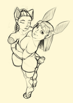 4_artificial_limbs 4_missing_limbs amputee breast_squish breasts cybernetic_limb cybernetics disability duo female female/female looking_at_viewer machine prosthetic prosthetic_arm prosthetic_leg prosthetic_limb quadruple_amputee sleeping smile smiling_at_viewer squish ivory-raven cyborg domestic_cat felid feline felis humanoid lagomorph leporid mammal rabbit black_and_yellow monochrome