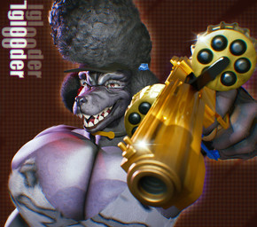 animal_print anthro big_breasts breasts female gun handgun huge_breasts leopard_print looking_at_viewer ranged_weapon revolver solo weapon iglooder trilla_(brothersmiler) canid canine canis domestic_dog mammal poodle 3d_(artwork) absurd_res blender_(artwork) digital_media_(artwork) hi_res