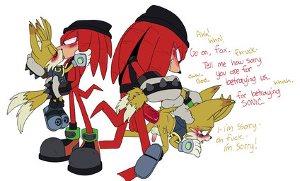 age_difference all_fours anal anal_penetration anthro balls beanie big_balls big_penis blush bodily_fluids carrying_another clothing dialogue doggystyle duo french_kissing from_behind_position genitals hat headgear headwear huge_penis kissing kneeling kneeling_sex lifting_partner male male/male male_penetrated male_penetrating male_penetrating_male penetration penile penile_penetration penis penis_in_ass pinned pinned_to_ground questionable_consent rough_sex sex simple_background small_penis smile tail tail_grab tears text white_background young younger_male younger_penetrated pachi_rizuu sega sonic_the_hedgehog_(series) knuckles_the_echidna renegade_knucks tails_nine 2025 english_text hi_res