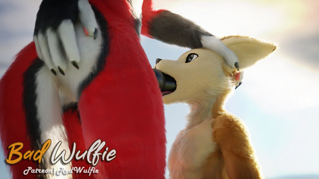 5_fingers anthro anthro_on_anthro balls big_ears biped black_claws black_nose blue_eyes brown_body brown_fur claws digitigrade duo fellatio femboy fingers fluffy fur genitals gloves_(marking) hair male male/male male_anthro markings nude oral orange_body orange_fur pawpads paws penile penis public realistic red_body red_fur sex sky sun tail whiskers white_body white_fur white_whiskers red_wulfie blender_cycles mutt_(wagnermutt) red_(red_wulfie) canid canine canis domestic_dog fennec_fox fox mammal true_fox wolf 16:9 3d_(artwork) 4k absurd_res blender_(artwork) digital_media_(artwork) hi_res watermark widescreen