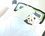 bed blush body_pillow cuddling duo eyes_closed feral furniture hug male pillow sleeping slightly_chubby kumao okatana shirokuma_cafe panda-kun shirokuma bear giant_panda mammal polar_bear ursine 2012 5:4