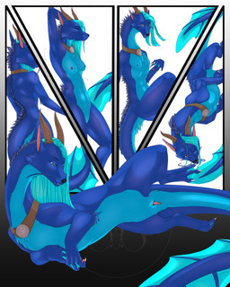 animal_genitalia anthro anthro_to_feral anus biped blue_body blue_countershading blue_hair breast_shrinking breasts claws collar collar_only countershade_fur countershade_neck countershade_tail countershade_torso countershading eyes_closed feet female feral frill_(anatomy) fur genitals green_eyes hair horn looking_down looking_down_at_self lying membrane_(anatomy) membranous_frill navel nipples nude on_side one_eye_closed pawpads paws pink_pawpads quadruped rear_view side_view simple_background smile solo standing tail toes transformation transformation_sequence vulva webbed_feet webbed_hands whiskers theeldertrinity mythology sekri_(viridri2000) dragon eastern_dragon furred_dragon furred_scalie mythological_creature mythological_scalie scalie 2021 4:5 colored comic hi_res shaded