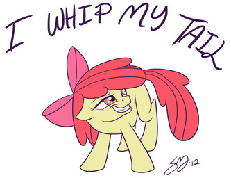 animated apple_bloom_(mlp) bow english_text equine famosity female friendship_is_magic hair horse mammal my_little_pony pony red_hair simple_background text young
Rating: Safe
Score: 8
User: nom123
Date: March 01, 2014