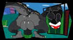 anthro anus balls big_balls big_butt big_penis black_body bodily_fluids butt claws cracks cum cum_inside cum_meter cum_overflow cum_while_penetrated duo face_fucking fellatio flower genital_fluids genitals grass humanoid_genitalia irrumatio male male_penetrating nude oral oral_penetration outside penetration penile penile_spines penis penis_in_mouth pipe plant puffy_anus sex spiked_shoulders spikes tail thick_thighs superiorfox mario_bros nintendo danzer_(reptilligator) alligator alligatorid crocodilian elemental_creature flora_fauna piranha_plant reptile scalie animated digital_media_(artwork)