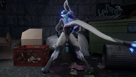 alley anthro anus balls genitals male penis presenting presenting_anus solo elvor_xaetri_(artist) abiboi_(modeler) elvor_deuzear deuzear 3d_(artwork) digital_media_(artwork) hi_res