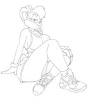 anthro breasts buckteeth camel_toe clothed clothing female footwear gloves handwear looking_at_viewer shoes smile sneakers solo tail teeth krocialblack looney_tunes warner_brothers lola_bunny lagomorph leporid mammal rabbit hi_res