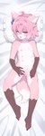 accessory anthro areola bed bedding bedding_background bedroom_eyes blush blush_lines clitoris dakimakura dipstick_tail eyebrows female female_anthro flat_chested flower flower_in_hair front_view fur furniture genitals gloves_(marking) hair hair_accessory hairclip leg_markings looking_at_viewer lying markings multi_nipple narrowed_eyes nipples nude nude_anthro nude_female on_back on_bed pink_body pink_eyebrows pink_eyes pink_fur pink_hair pink_nose plant pussy seductive socks_(marking) solo spread_pussy spreading tail tail_markings tongue tongue_out young young_anthro young_female hentaib ichigo_(strawberryfoxxies) canid canine fox mammal 2025 absurd_res dakimakura_design digital_drawing_(artwork) digital_media_(artwork) full-length_portrait hi_res portrait shaded