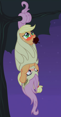 apple apple_gag bat_wings blonde_hair blush bodily_fluids bound branch captured cunnilingus dangling duo female female/female feral food forced fruit fur gag gagged green_eyes hair hanging_by_tail holding_another holding_partner looking_pleasured looking_up mane membrane_(anatomy) membranous_wings night on_model oral orange_body orange_fur outside pink_eyes plant questionable_consent red_eyes restrained reverse_forced_oral saliva sex sky star starry_sky swaying tail trapped tree tree_bondage upside_down upside_down_cunnilingus vaginal wings yellow_body yellow_fur badumsquish friendship_is_magic hasbro my_little_pony applejack_(mlp) flutterbat_(mlp) fluttershy_(mlp) bat_pony earth_pony equid equine horse hybrid mammal pony 2015 2d_animation animated hi_res loop motion_tweening