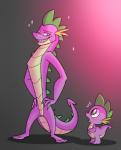 3_toes anthro blush duo feet green_eyes grin male open_mouth smile tail time_paradox toes young metalmane friendship_is_magic hasbro my_little_pony mythology spike_(mlp) dragon mythological_creature mythological_scalie scalie 2016