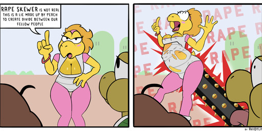abdominal_bulge ambiguous_penetration anthro areola areola_slip breasts bulge cleavage clothed clothing dialogue extreme_penetration female female_raped forced group male nipple_outline object_penetration open_mouth painful_penetration penetration rape ridiculous_fit sex sexual_torture shocked solo solo_focus surprised text thick_thighs avioylin mario_bros nintendo paper_mario paper_mario:_the_thousand_year_door koopie_koo sacred koopa koopa_troopa reptile scalie skewer_(mario) tortoise turtle comic english_text hi_res multiple_scenes