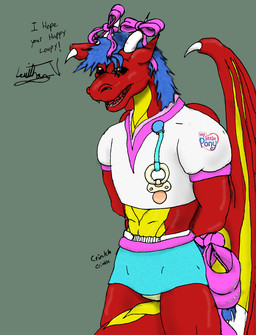 ageplay anthro clothed clothing diaper infantilism looking_at_viewer male membrane_(anatomy) membranous_wings pacifier pacifier_clip pre-g4 ribbons roleplay solo tail wearing_diaper what wings leviathan_(artist) hasbro mlp_g3 my_little_pony mythology levi_(babylevithan) dragon mythological_creature mythological_scalie scalie