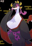 anthro asian_clothing beak big_breasts black_eyes blush breasts cleavage clothed clothing crossgender east_asian_clothing female heart_symbol japanese_clothing kimono mtf_crossgender smile solo white_body wings ukenya nintendo pokemon avian bird fezandipiti generation_9_pokemon legendary_pokemon pokemon_(species) hi_res