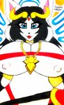 anthro big_breasts breasts clothed clothing female hair huge_breasts solo topwear white_body theloanwanderer216 kid_icarus nintendo undertale undertale_(series) palutena temmie_(undertale) canid canine felid feline mammal tem hi_res