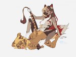 ahegao anthro dildo duo female female/female looking_pleasured sex_toy stripes submissive submissive_female tail tail_pull erival canid canine felid fox mammal pantherine tiger colored hi_res sketch