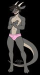 anthro barefoot black_hair blush bulge claws clothed clothing eyewear feet glasses grey_body hair horn male navel open_mouth pink_clothing pink_underwear simple_background solo standing tail text toe_claws topless transparent_background underwear kittydee mythology noble_(nakasuji) dragon mythological_creature mythological_scalie scalie wingless_dragon 2022 alpha_channel artist_name dated digital_media_(artwork) full-length_portrait hi_res portrait