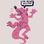 anthro barefoot black_nose briefs clothed clothing dialogue feet male open_mouth pink_background simple_background solo teeth_showing text topless underwear underwear_only x_eyes goronic american_opossum mammal marsupial 1:1 digital_media_(artwork) english_text hi_res