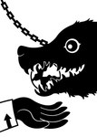 ambiguous_gender chain directional_arrow duo feral fur fur_tuft mostly_offscreen_character open_hand planet_in_mouth planter pupils side_view silhouette simple_background snout teeth tuft white_background sunnyclockwork scp_foundation isaac_(scp-1739) canid canine canis domestic_dog human mammal 2017 black_and_white digital_drawing_(artwork) digital_media_(artwork) headshot_portrait hi_res monochrome portrait