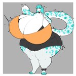 anthro big_breasts big_butt biped bodily_fluids breasts bulge butt choker clothed clothing dripping genital_fluids genitals gynomorph gynomorph_anthro hair huge_breasts hyper hyper_breasts intersex intersex_anthro jewelry looking_at_viewer markings necklace piercing precum precum_drip precum_through_clothing simple_background solo spots spotted_body tail thick_thighs topwear underwear wet wet_clothing wide_hips persipeach tiffany_(persipeach) felid feline mammal pantherine snow_leopard 1:1 absurd_res digital_media_(artwork) hi_res