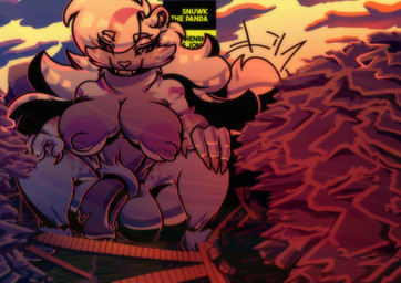 afternoon balls big_butt breasts bridge butt city cloud eyebrows full_body_view genitals grass gynomorph hair happy intersex landscape mountain movement nails nipples nude penis plant rock size_difference sky solo tail teasing teasing_viewer teeth thick_penis thick_thighs time water wide_hips wood snuwkthelewd clio_(cliodynamicscat) felid mammal pantherine tiger 2025 hi_res