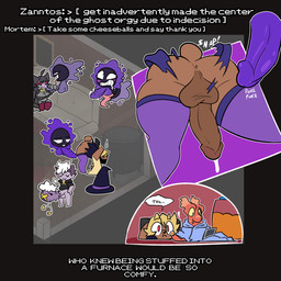 ambiguous_gender ambiguous_penetrated ambiguous_penetration anal animated_webp anthro anus assisted_exposure backsack balls bent_over bodily_fluids butt cheese_puffs clothing colored_cum cum cum_on_face dialogue erection eyewear female floating food genital_fluids genitals glasses group gynomorph handjob hat haunted_house headgear headwear holidays humanoid_genitalia humanoid_penis imminent_anal imminent_sex intersex legwear looking_pleasured male male/ambiguous male/female male_penetrating male_penetrating_ambiguous male_rimmed oral panties parallel_sex penetration penile penis precum purple_balls purple_cum purple_penis rimming sex speech_bubble text thigh_highs through_wall torn_clothing torn_panties torn_underwear underwear unusual_bodily_fluids unusual_cum unusual_genital_fluids wearing_glasses witch_hat corruptedcryptid halloween nintendo pokemon hexxane_(corruptedcryptid) penny_(corruptedcryptid) banette drifloon gastly generation_1_pokemon generation_2_pokemon generation_3_pokemon generation_4_pokemon lopunny pokemon_(species) slugma 1:1 animated english_text hi_res trans_(lore) trans_woman_(lore)