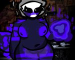 anthro big_breasts blush body_blush breasts eyeliner female freckles fur genitals machine magic makeup navel nipples nude pussy pussy_blush simple_background solo tail text uulitch five_nights_at_freddy's five_nights_at_freddy's_2 scottgames marionette_(fnaf) rub_puppet animatronic robot digital_media_(artwork)