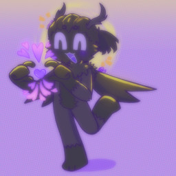 anthro black_body black_fur blush fur gesture gradient_background heart_gesture heart_symbol male simple_background solo bo(hunnii._.bunnii) ty_(abigdumbmoth) arthropod insect lepidopteran moth 1:1 hi_res