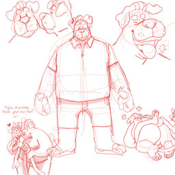 5_fingers age_difference anal anal_penetration anthro belly big_belly black_body black_fur black_hair black_nose blush bottomwear breath brown_body brown_fur clothing collared_shirt daddy_kink dominant dress_shirt duo fingers footwear fur hair heart_symbol laugh licking licking_lips male male/male mature_male mullet nude panting pawpads penetration pink_nose sandals shirt shoes shorts size_difference slightly_chubby striped_body striped_fur stripes submissive tail tail_motion tailwag tan_body tan_fur text tongue tongue_out topwear whisker_spots white_body white_fur p_rindustries chuck_(p_rindustries) will_(p_rindustries) canid canine canis dobermann domestic_cat domestic_dog felid feline felis mammal pinscher 1:1 english_text guide_lines hi_res sketch sketch_page