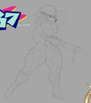 anthro armor big_bulge bulge clothed clothing footwear gun headgear helmet high_heels lewis_gun male muscular ranged_weapon shoes solo thick_calves thick_thighs uniform weapon world_war_1 wrappings amygdahlia_(artist) hartswell_(amygdahlia) cervine deer mammal digital_media_(artwork) drawpile_(artwork) hi_res