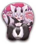 3d_mousepad 4_fingers 4_toes anthro balls_outline bedroom_eyes biped black_bottomwear black_claws black_clothing black_nose black_pants black_tail black_topwear black_underwear blush bottomwear bulge butt butt_mousepad chest_tuft claws clothed clothing countershade_butt countershade_face countershade_fur countershade_torso countershading crotchless_bottomwear crotchless_clothing crotchless_pants cute_fangs detailed_bulge fangs feet finger_claws fingers fluffy front_view fully_clothed fur genital_outline glistening glistening_pawpads grey_body grey_ears grey_fur grey_hair hair hand_on_leg heart_pillow hindpaw holding_leg horn kemono leg_tuft legs_up looking_at_viewer lying male male_anthro midriff monotone_hair monotone_tail mousepad mousepad_design multicolored_body multicolored_fur narrowed_eyes on_back open_mouth open_smile pants pawpads paws penis_outline pillow pink_pawpads presenting presenting_hindquarters pupils purple_horn red_eyes seductive short_hair shota simple_background smile solo spade_tail tail teeth toe_claws toes tongue topwear tuft two_tone_body two_tone_fur underwear white_background white_body white_countershading white_fur white_inner_ear young young_anthro young_male mabo_(artist) canid canine canis demon hybrid mammal wolf colored digital_media_(artwork) full-length_portrait portrait shaded