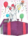 anthro balloon box breasts confetti container excited female fur genitals grey_body grey_fur happy inflatable inner_ear_fluff jumping nipples nude pawpads pokemorph pose pussy red_inner_ear_fluff solo tuft white_body white_fur nyghtmar3 nintendo pokemon laura_(nyghtmar3) canid canine fennekin generation_6_pokemon mammal pokemon_(species) shiny_pokemon pinup