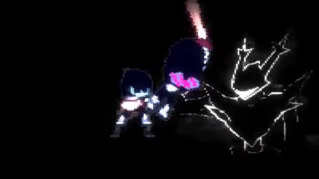 ambiguous_gender anthro antlers armor black_background breastplate capelet clothing duo fast featureless_feet feet fight glowing horn jumpsuit knight male melee_weapon sabatons simple_background sword swordfighting vambrace warrior weapon 4chan_anon anonymous_artist deltarune undertale_(series) kris_dreemurr roaring_knight deer human mammal shadow_creature 16:9 animated no_sound short_playtime video widescreen