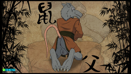 anthro anus balls bottomless butt clothed clothing fur genitals grey_body grey_fur humanoid_genitalia humanoid_penis kneeling looking_at_viewer looking_back looking_back_at_viewer male penis presenting raised_tail rear_view robe robe_only smile solo tail ukent teenage_mutant_ninja_turtles teenage_mutant_ninja_turtles_(2003) master_splinter mammal murid murine rat rodent 16:9 digital_media_(artwork) hi_res widescreen